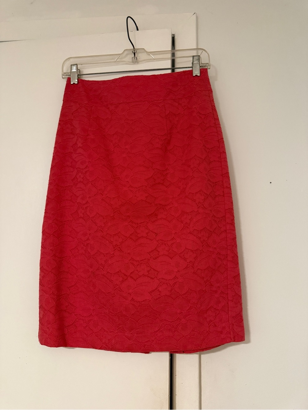 Banana Republic Red Lace Pencil Skirt